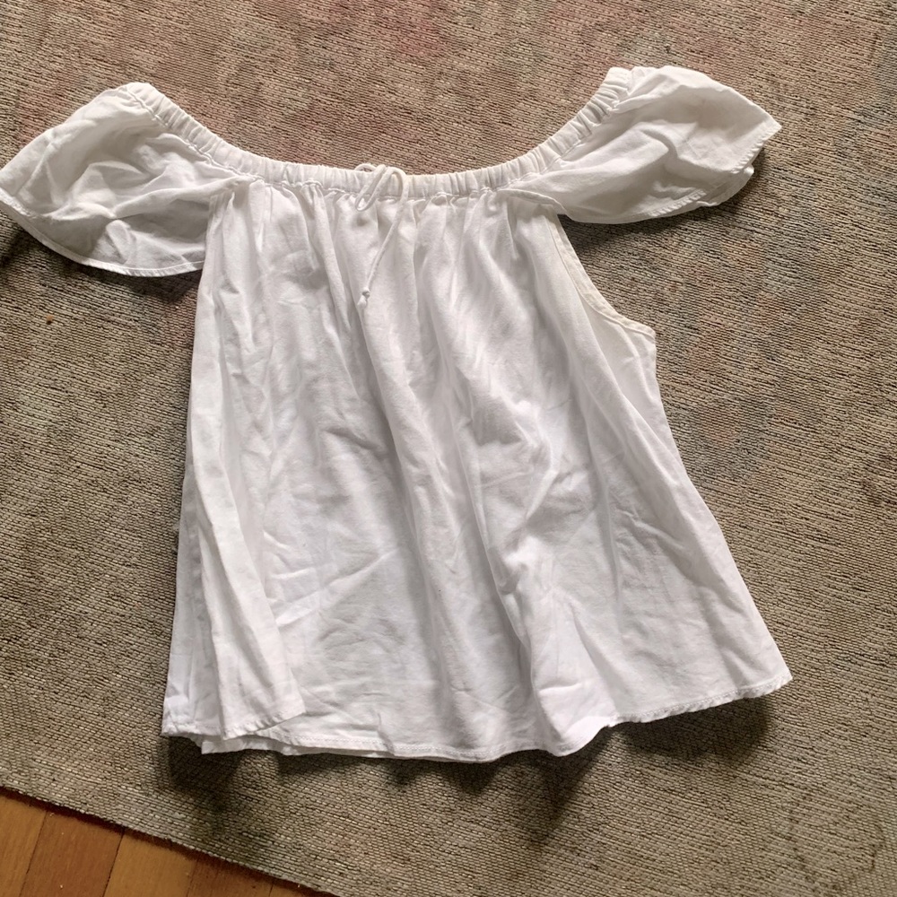 Madewell off the shoulder cotton white top